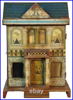 Antique Rufus Bliss Wooden Lithograph Two Story Victorian Doll House 13