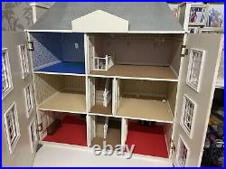 Antique Vintage Wooden Dolls House Fully Furnished. With Electric Lighting