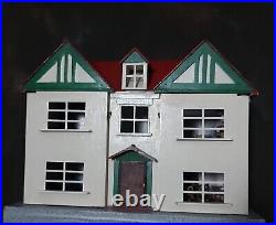 Antique Vintage Wooden Dolls House with Furniture