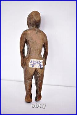 Antique Wooden Doll Figurine India Folk-Art Tribble Younger Man Boy DecoratiF35