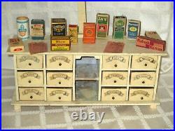 Antique-toy Wooden -germany-grocery Dept Store Counter Display-org Boxes-14.5
