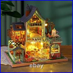 Assemble DIY Kits Casa Music LED Lights Wooden Miniature Dollhouse Toy Furniture