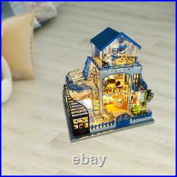 Assemble Wooden Miniature Doll House Sea House Fantasy Birthday Gift