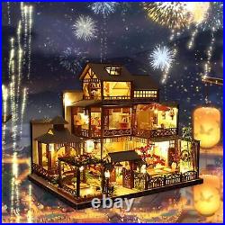 Assembled Doll House Kits Diy Dollhouses Miniature with Wooden Furniture Big