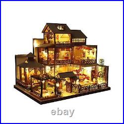 Assembled Doll House Kits Diy Dollhouses Miniature with Wooden Furniture Big