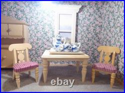 BODO HENNIG DOLLHOUSE FURNITURE and DOLLHOUSE CASE made of WOODEN with GLASS PANEL