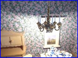 BODO HENNIG DOLLHOUSE FURNITURE and DOLLHOUSE CASE made of WOODEN with GLASS PANEL