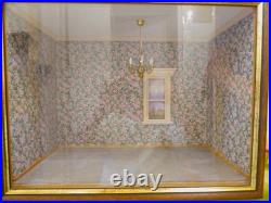 BODO HENNIG DOLLHOUSE FURNITURE and DOLLHOUSE CASE made of WOODEN with GLASS PANEL