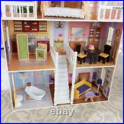 Barbie Size Doll House Playhouse Dream Girls Play Wooden Dollhouse Furniture