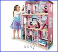 Barbie Size KidKraft Wooden Dollhouse Shimmer Mansion + 30 Fashion Accessories