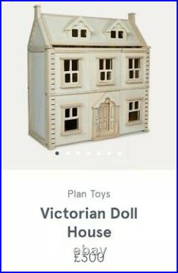 Beautiful Plan toys Wooden Victorian Dolls House With Accessories