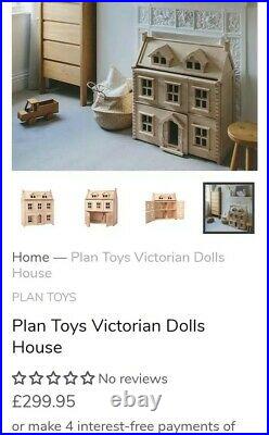 Beautiful Plan toys Wooden Victorian Dolls House With Accessories