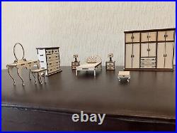 Beautiful, Wooden Dolls House Complete Bedroom Set. Comes Fully Assembled