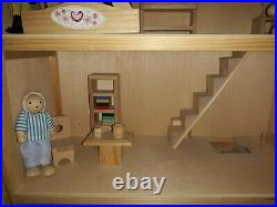 Beautiful Wooden Dolls House Furniture + Figures All As Seen In Pics London Nw3