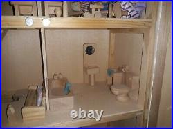 Beautiful Wooden Dolls House Furniture + Figures All As Seen In Pics London Nw3
