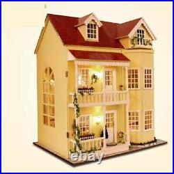 Big Diy Dollhouse For Boy & Girl Diy Wooden Doll House With Led Light Diy