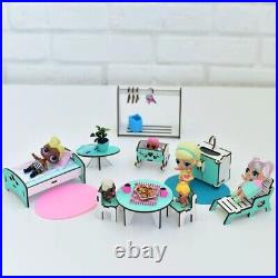 Big house for dolls, DIY wooden doll house & mini furniture set, girl birthda