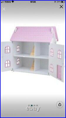 Bigjigs Butterfly Cottage Large Wooden Dolls House 59x60x36cm NEW flat Pack