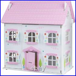 Bigjigs Toys Butterfly Cottage Large Wooden Unfurnished Doll House