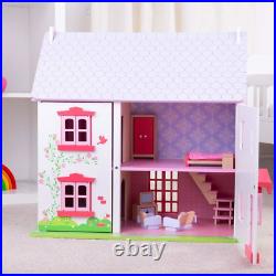 Bigjigs Toys, Heritage Playset Rose Cottage Doll House, Wooden Toys, Wooden Doll