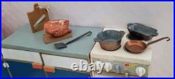 Bodo Hennig Corner Bench Cabinet 50s Kitchen Blue Wood Dollhouse Dollhouse 112
