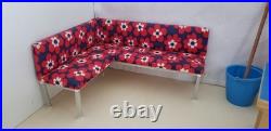 Bodo Hennig Corner Bench Cabinet 50s Kitchen Blue Wood Dollhouse Dollhouse 112