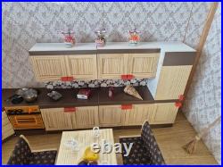 Bodo Hennig kitchen furniture Allgäu, cabinets, sink, accessories dollhouse 70/80s