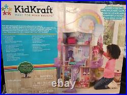 Brand New- Kidkraft Wooden, Solid Rainbow Dreamers Unicorn Mermaid Dollhouse