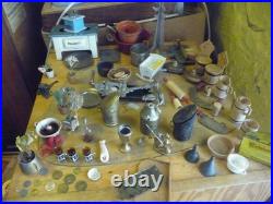 Bundle of approx 70 items dolls house merchant shop parts