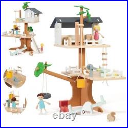 CLASSIC WORLD Wooden Tree House for Dolls 31 el