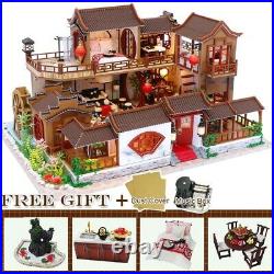 CUTEBEE Chinese Mansions DIY Wooden Miniature Doll Houses Furniture Kids Toys