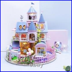 CUTEBEE DIY Fairy Castle Wooden Doll House Miniature Furniture Christmas Gift