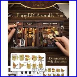 CUTEBEE DIY Miniature Dolls house Kit, 3D Wooden Model Mini House Building Kit fo
