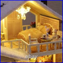 CUTEBEE Snow DIY Wooden Miniature Doll House Furniture New Year Christmas Toys