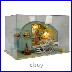 Caravan Travel Miniature Wooden Doll House DIY Kit with Music Box & Cover Gift