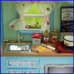 Caravan Travel Miniature Wooden Doll House DIY Kit with Music Box & Cover Gift