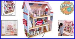 Chelsea Cottage Wooden Dolls House for 12cm Dolls with Furniture Dream Playset