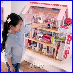 Chelsea Cottage Wooden Dolls House for 12cm Dolls with Furniture Dream Playset