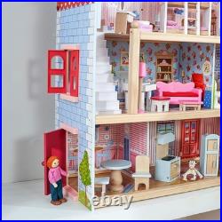 Chelsea Cottage Wooden Dolls House for 12cm Dolls with Furniture Dream Playset