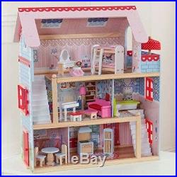 Chelsea Cottage Wooden Dolls House with Furniture and Accessories Included. Fast