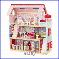 Chelsea Cottage Wooden Dolls House with Furniture and Accessories Included. Fast