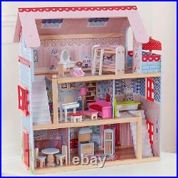 Chelsea Doll Cottage Wooden Dollhouse with 16 Accessories, for 5-Inch Dolls
