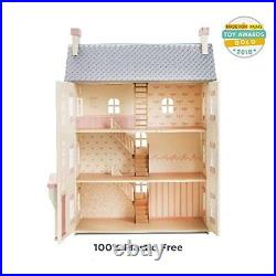 - Cherry Tree Hall Large Wooden Doll House 4 Storey Wooden Dolls
