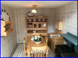 Childrens Georgian Style Large Wooden Dolls House With Furniture