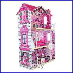 Childrens Wooden Majestic Doll House Mansion Play Set Christmas Birthday Gift UK