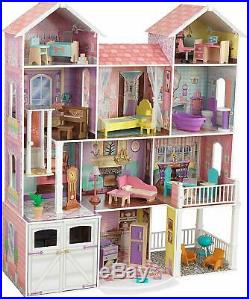 Country Estate Wooden Dollhouse for 12 Dolls with 31Piece Accessories