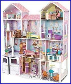 Country Estate Wooden Dollhouse for 12 Dolls with 31Piece Accessories