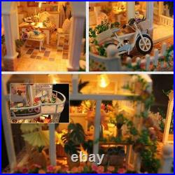 Creative DIY Miniature Doll House Kit, Wooden Handmade Mini House Model
