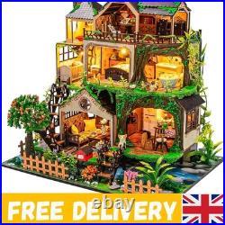 Creative DIY Wooden Dollhouse Kit Enchanted Fairy Tale with Musical Charm