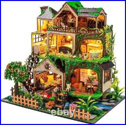 Creative DIY Wooden Dollhouse Kit Enchanted Fairy Tale with Musical Charm